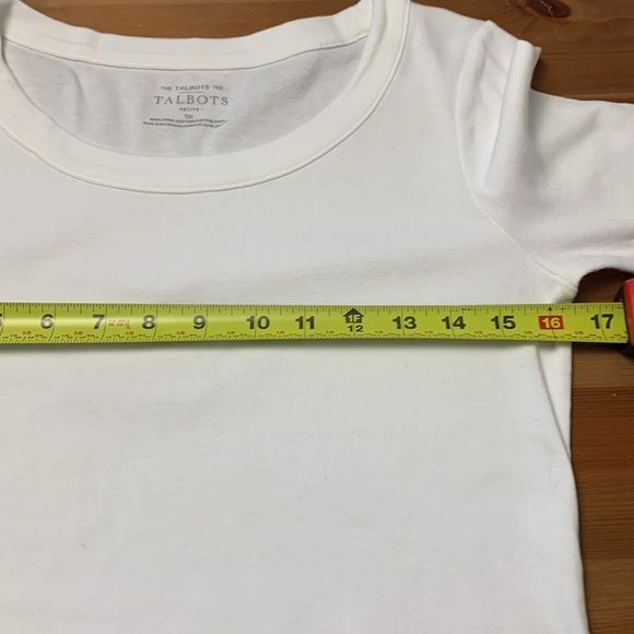 Talbots Petite Bright White 100% Pima Cotton T Shirt - Picture 7 of 12